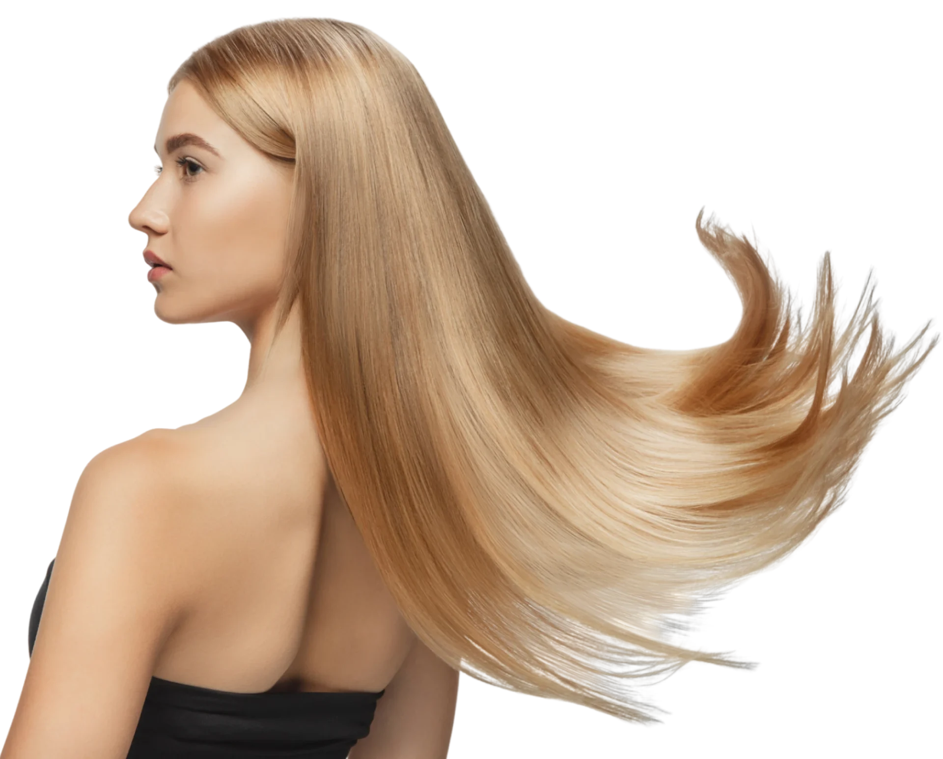 Blonde hair in motion